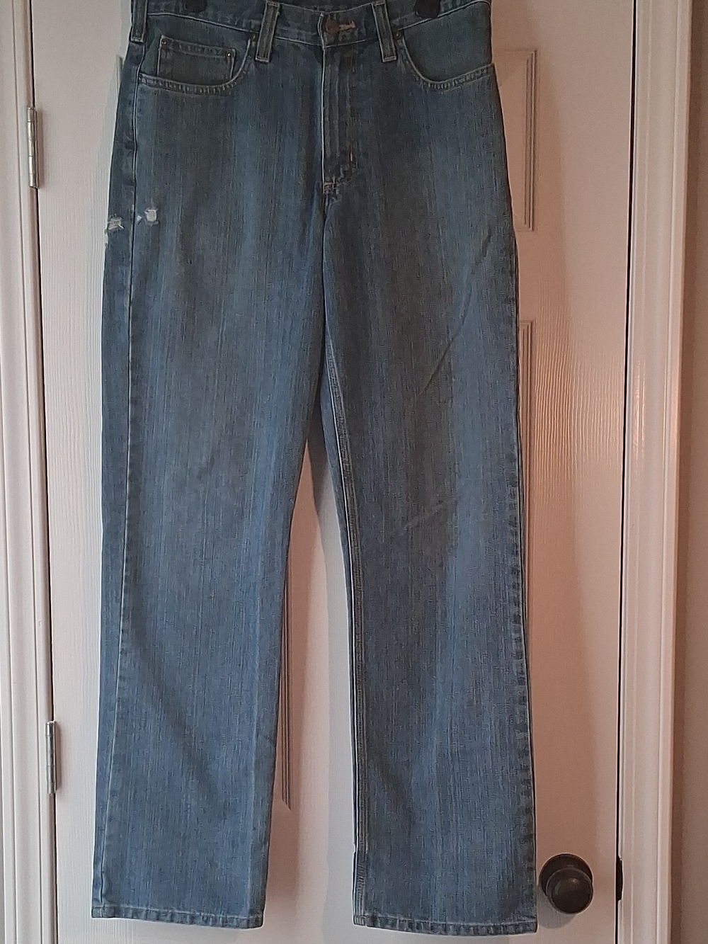 Carhartt Men's Straight Jeans in Light Blue Denim